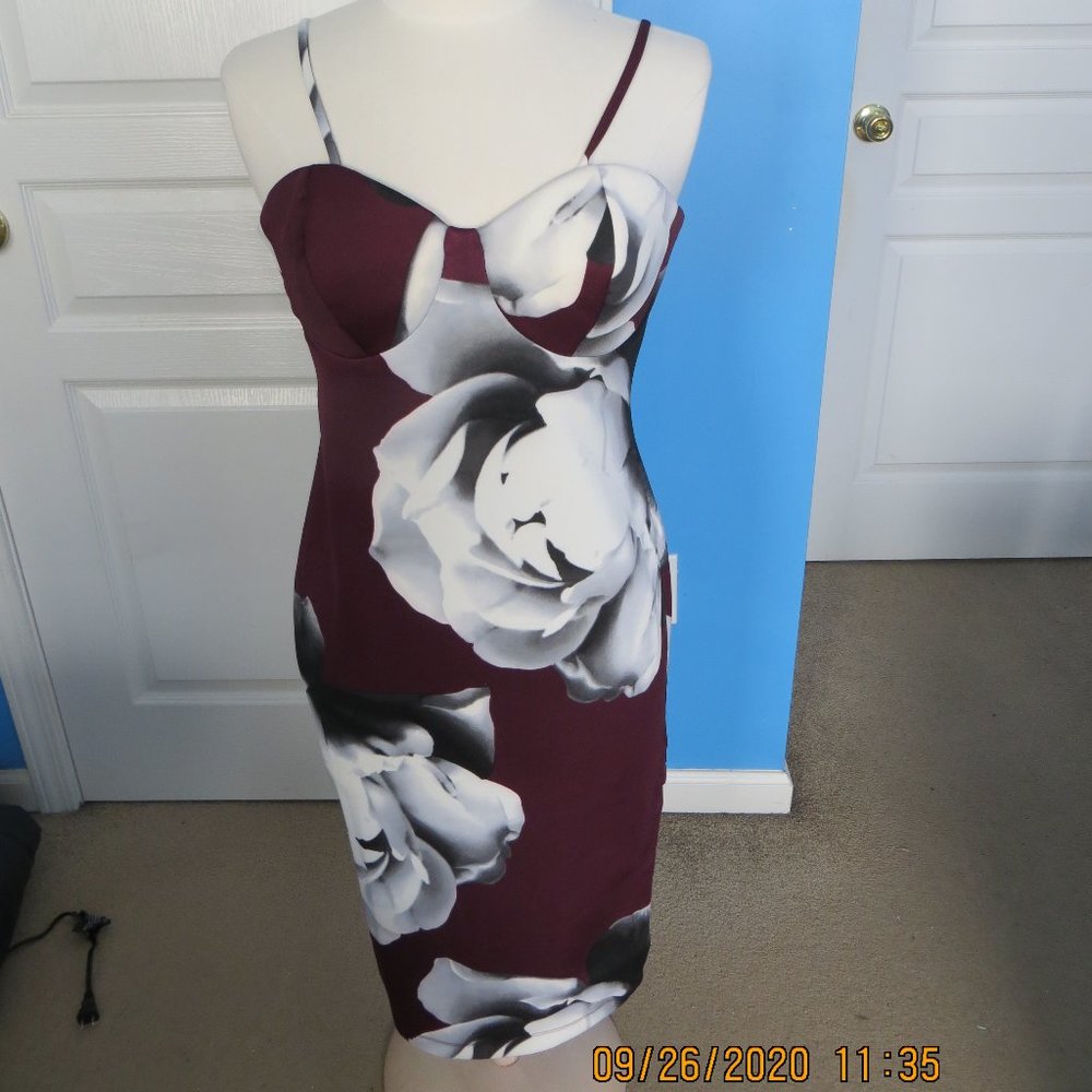 Women's Burgundy and Gray Dress